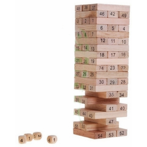 Drewniana jenga gra zręcznościowa